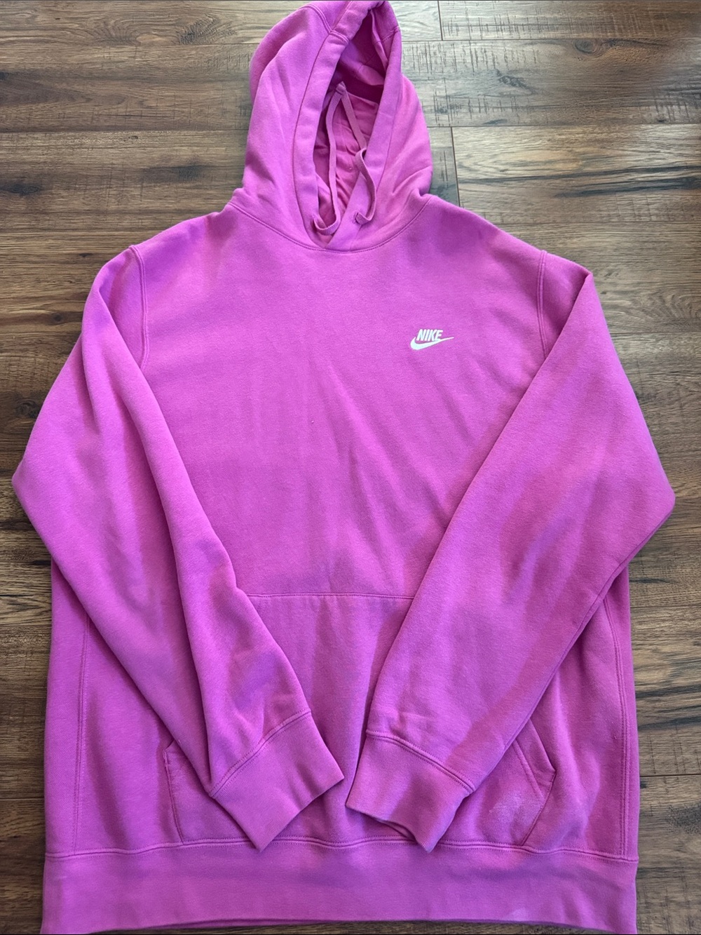 Men’s Nike Fuchsia Hooded Pullover with Small White Swoosh sz: Large Tall